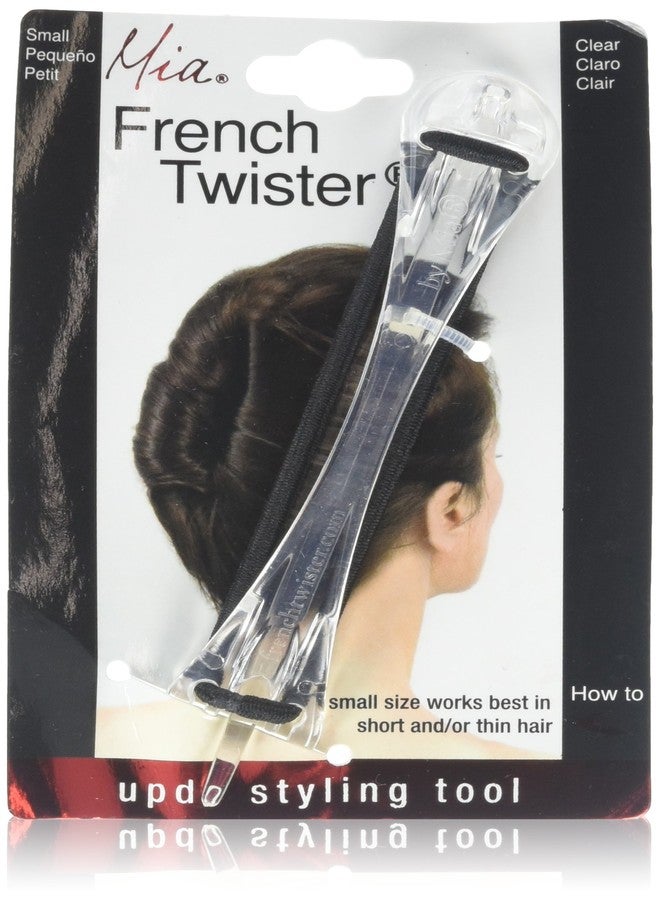 Mia French Twister Up-Do Hair Styling Tool Bun Maker for Women, Teens, Girls, Dress Up, Brides, Short and/or Thin Hair - Small Size, Clear